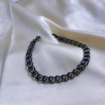 Универсальный толстый браслет-цепочка, простой мужской браслет, ювелирные изделия на одной цепочке, 20 см чёрный