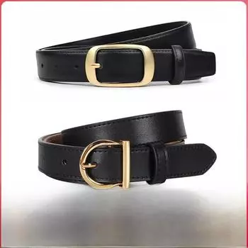 Универсальный тонкий кожаный ремень для женщин: Ретро-корейский стиль для джинсов, брюк и платьев