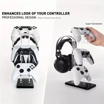 Универсальный трехуровневый держатель для контроллера, подставка для гарнитуры, настольное хранилище