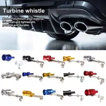 Универсальный турбо-звук, глушитель, труба, свисток, автомобильный хвостовой свисток, простой в установке, мини-размер, турбо-звук, свисток, симулятор S чёрный