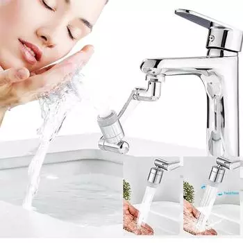 Универсальный удлинитель для крана с вращением на 1080°, кран-манипулятор для умывальника, двухрежимная головка распылителя, поворотный кран для ванной комнаты с защитой от брызг