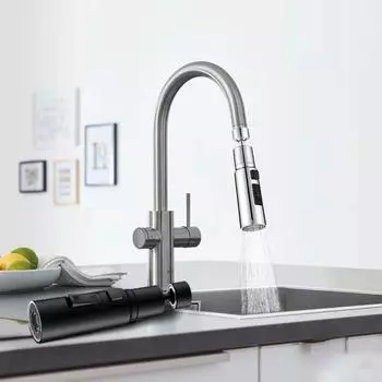 Универсальный удлинитель для смесителя, 3-ступенчатый смеситель для регулировки шестерни, поворотный удлинительный смеситель для душа под давлением серебряный