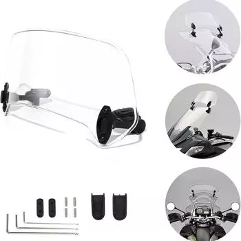 Универсальный удлинитель ветрового стекла для мотоцикла, регулируемый спойлер, зажимной дефлектор ветрового стекла для BMW, KAWASAKI, YAMAHA, HONDA, SUZUKI прозрачный