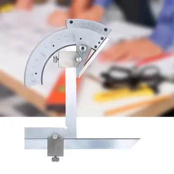 Универсальный угломер из углеродистой стали с точностью 0-320 градусов, угломер, измерительная линейка серебряный