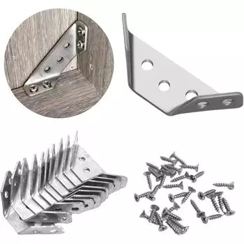 Универсальный угловой соединитель для мебели из нержавеющей стали, кронштейны для полок для угловых соединителей мебели, треугольный стабилизатор для деревянной мебели 4 pieces