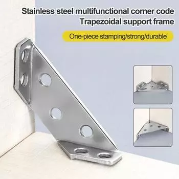 Универсальный угловой соединитель для мебели, нержавеющий, устойчивый к коррозии, простая установка, полка для корпусной мебели, треугольный опорный угловой кронштейн 20PCS