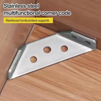 Универсальный угловой соединитель для мебели, нержавеющий, устойчивый к коррозии, простая установка, полка для корпусной мебели, треугольный опорный угловой кронштейн 20PCS