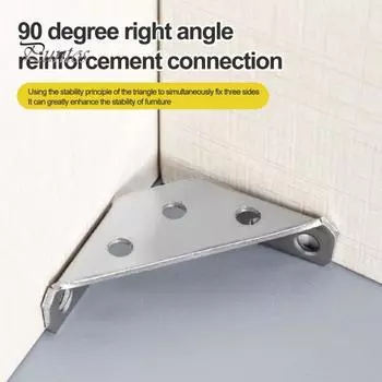 Универсальный угловой соединитель для мебели, нержавеющий, устойчивый к коррозии, простая установка, полка для корпусной мебели, треугольный опорный угловой кронштейн 20PCS