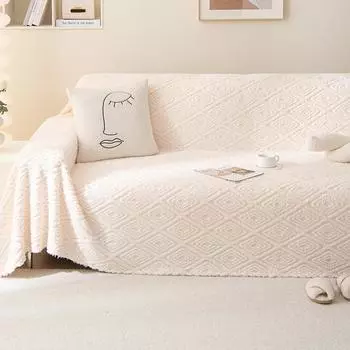 Универсальный универсальный чехол для дивана с защитой от царапин, универсальный тканевый чехол для дивана Four Seasons, плюшевый простой чехол для гостиной, нескользящий чехол для дивана 180*130cm