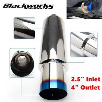 Универсальный вход 2,5 дюйма выход 4 дюйма высококачественный глушитель из нержавеющей стали выхлопная труба авто мотоцикл выхлопные системы глушитель