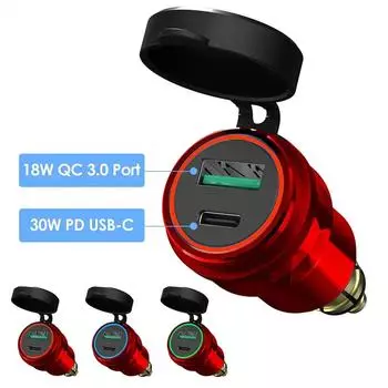 Универсальный водонепроницаемый 30 Вт QC3.0 USB Type C PD быстрое зарядное устройство адаптер питания Hella DIN разъем для мотоцикла BMW Ducati Triumph