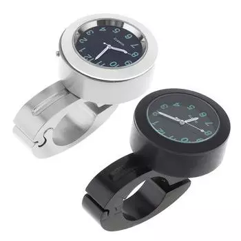Универсальный водонепроницаемый ночник для мотоцикла, крепление на руль, часы, циферблат серебряный