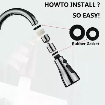 Универсальный вращающийся на 360 градусов кухонный кран-удлинитель аэратор пластиковый фильтр для мойки кухонный кран сменный серебристо-черный чёрный