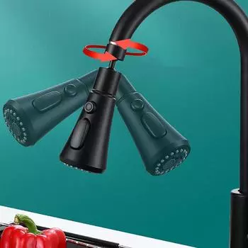 Универсальный вращающийся на 360° кухонный смеситель, удлинитель, аэратор, пластиковый фильтр от брызг, кухонный смеситель для умывальника, барботерная насадка чёрный