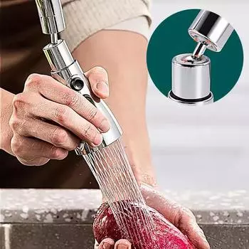 Универсальный вращающийся на 360° кухонный смеситель, удлинитель, аэратор, пластиковый фильтр от брызг, кухонный смеситель для умывальника, барботерная насадка серебряный