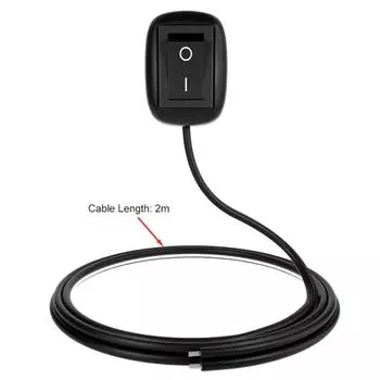Универсальный выключатель питания с кабелем 60 см/100 см автомобильный кнопочный выключатель постоянного тока 12 В/24 В выключатель аккумулятора для противотуманных фар неоновые огни 200cm