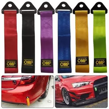 Универсальный высокопрочный автомобильный передний задний бампер, гоночный буксирный ремень для прицепа красный