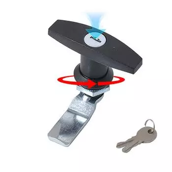 Универсальный замок для двери автофургона с Т-образной ручкой и 2-ключевой крышкой для грузовика, замок для ящика для инструментов, дверного замка для прицепа-кемпера белый