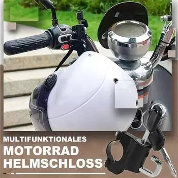 Универсальный замок для шлема мотоцикла, противоугонный замок безопасности для шлема, металлический 22-26 мм, черный с 2 ключами, аксессуары для мотоциклов