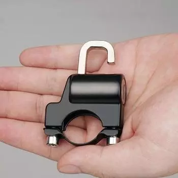 Универсальный замок для шлема мотоцикла, противоугонный навесной замок 22-26 мм, крепление на руль для электрического мотоцикла, металлический замок с набором ключей чёрный