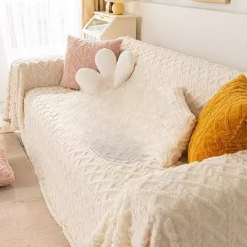 Универсальный защитный чехол для дивана Универсальный чехол-полотенце Не царапающееся утолщенное одеяло из овечьей шерсти Простая подушка для сиденья Пылезащитный чехол 180x130cm