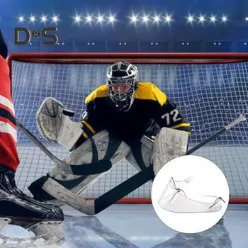 Универсальный защитный шлем, прозрачный козырек, устойчивый к царапинам, противотуманный хоккейный щиток, вентилируемый дизайн, небьющийся, широкий обзор, прочная хоккейная лента для хоккея с шайбой прозрачный