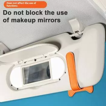 Универсальный зажим для козырька, многофункциональный автомобильный органайзер для солнцезащитных очков, магнитный держатель из искусственной кожи для большинства транспортных средств серый