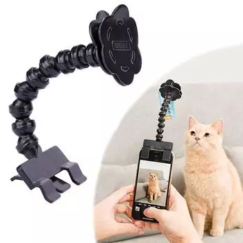 Универсальный зажим для телефона для фотографий домашних животных Привлекайте внимание домашних животных Делайте фотографии Палка для селфи для домашних животных Дрессировка собак Совместимость со всеми телефонами белый