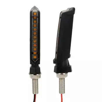 Универсальный желтый проточный водяной мигающий свет Аксессуары для мотоцикла Светодиодные указатели поворота Сигнальная лампа для мотоцикла 1 пара 12 светодиодов чёрный