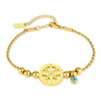 Универсальный женский браслет из нержавеющей стали с восьмиконечной звездой