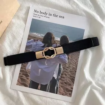 Универсальный женский пояс на талию в черном и белом цвете. Легкий стиль для свитеров и ретро-моды. чёрный