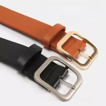 Универсальный женский ремень с квадратной пряжкой в корейском стиле belt, Length 105cm Width 3.5cm чёрный