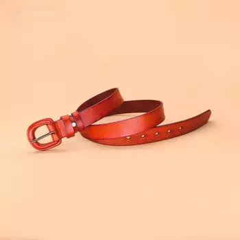 Универсальный женский ремень с небольшой квадратной пряжкой Premium Sense Candy Color Fine Decorative Dress Bucks Belt 90cm-120cm верблюд
