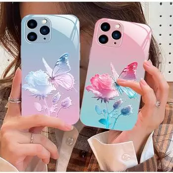 Универсальный жидкий чехол Butterfly Flower Gradient для iPhone 11Pro Max Rose 14. iPhone 11