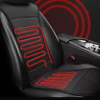 Универсальный зимний чехол для автомобильного сиденья с подогревом 12 В, подогреватель, подушка для автомобильного сиденья, универсальный защитный чехол для автомобильного сиденья, накидка, накладки Other&Autumn And Winter&heating чёрный