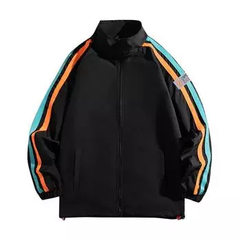 Университетская куртка в стиле хип-хоп, мужская уличная лоскутная ветровка с цветными блоками, пальто для маленьких мальчиков M чёрный