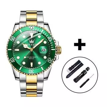 UNIYTE мужские наручные часы металлические часы роскошные мужские наручные часы JK01 + кожаный ремешок для часов