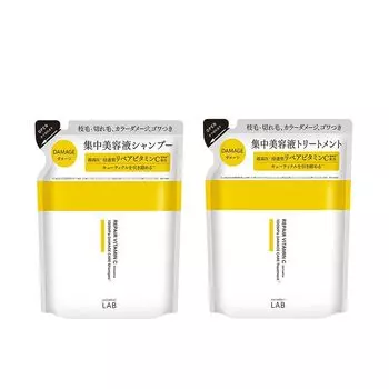 unlabel unlabel Labo V Repair Shampoo Treatment Refill Set Сделано в Японии Уход за волосами Сыворотка с производным витамина С Шампунь Интенсивный уход Блестящие волосы