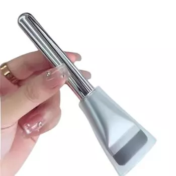 Unlittable pore cover flat foundation brush 2p, 2 pieces, silver