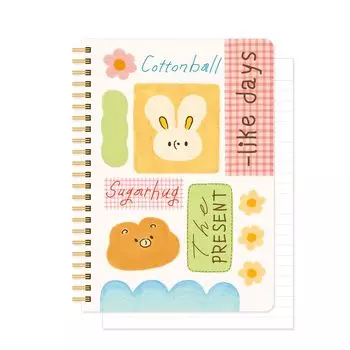Unmathced Friends Line Spiral Notebook Hardcover x inches 128 pages Series.2 - Ivory, 5.83 8.27