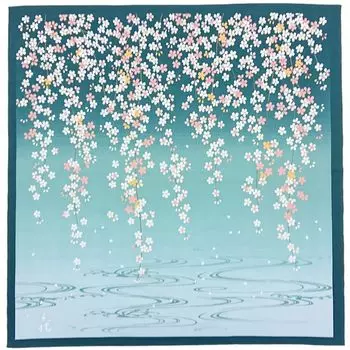 Uno Chiyo Furoshiki, большой размер, вишневый цвет, ширина 90 см, хлопок, Shantung Furoshiki, синий, большой Furoshiki Sanbi, сделано в Японии