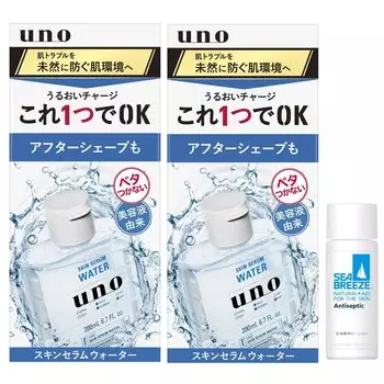 uno Skin Serum Water x 2 Bonus Moisture Dry Rough Skin Aftershave Shaving Penetration [Bulk purchase] (Uno) +