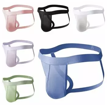 Untra-thin Ice Slik Thongs Transparent T Back Panties Fashion Men s Underwear Men XXL