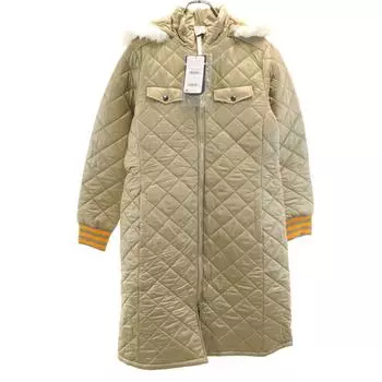 unused adidas long Batting coat OT Champagne Gold quilting Women Used