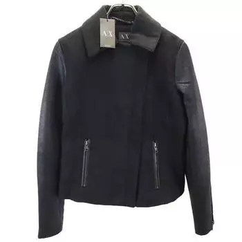 unused ARMANI EXCHANGE Long sleeve Double riders jacket M Black series Women Used