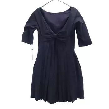 unused Banner Barrett Linen Blend Short sleeve one piece 36 Navy Women Used