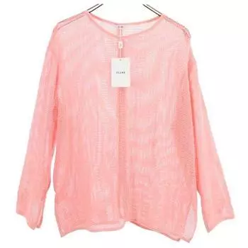 unused CLANE Long sleeve Cut 1 pink Loose mesh long-sleeved T-shirt Women Used