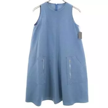 unused ESTNATION Made in Japan Linen Blend No sleeve ZIP pocket one piece Women Used