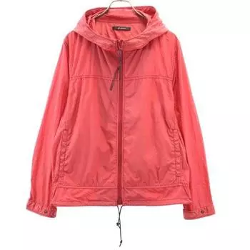 unused Johnbull Long sleeve Garment die Zip hoodie M Red Nylon Men s Used