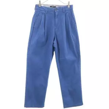 unused Johnbull Tucked Trousers Denim pants S Blue Tapered Wide Stretch Men s Used